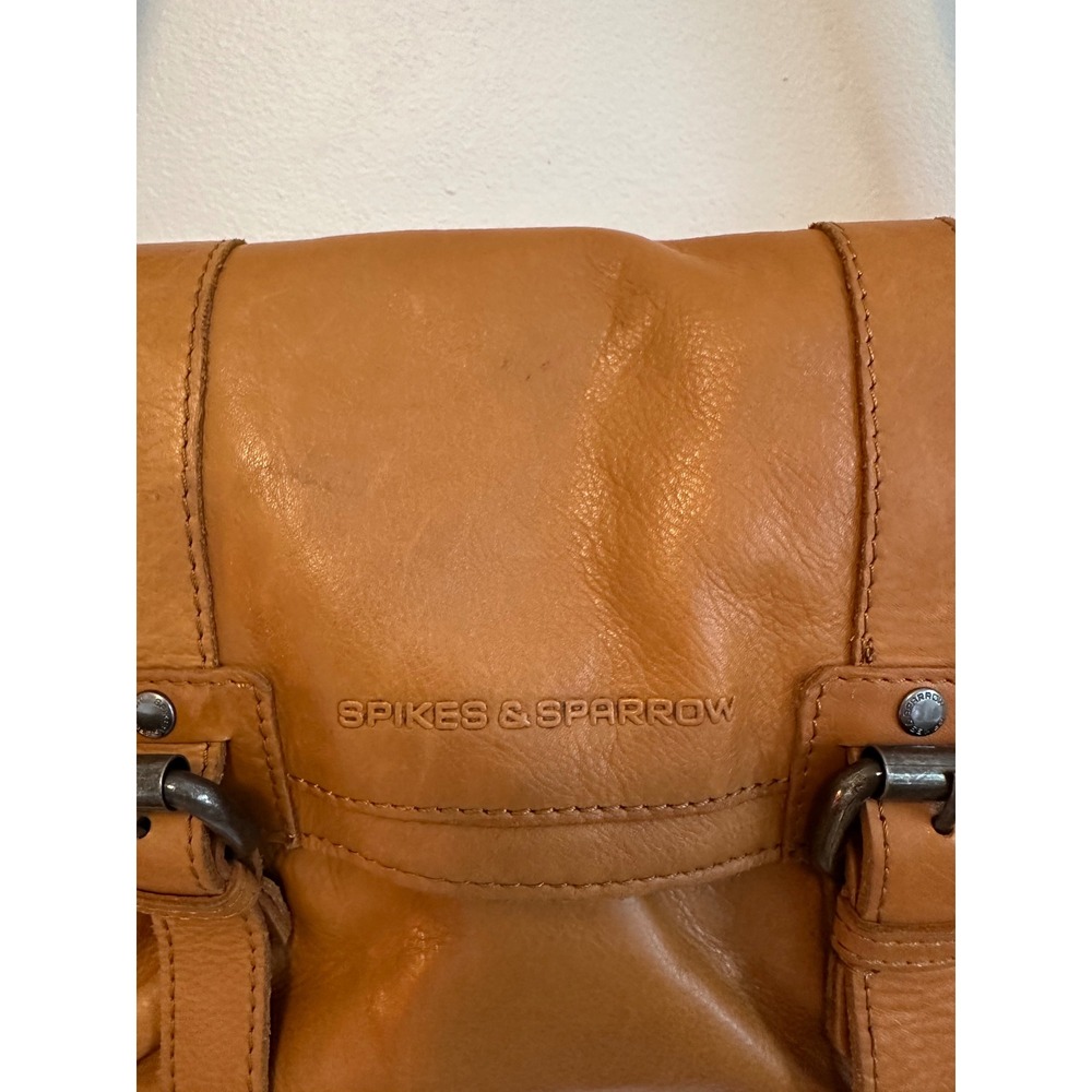 Spikes & Sparrow Cognac Brown Leather Crossbody Messenger Bag - Picture 3 of 9